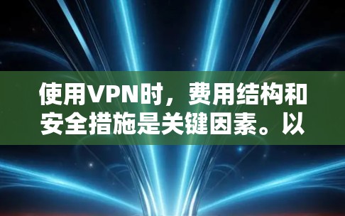 使用VPN时,费用结构和安全措施是关键因素。以下是对VPN费用和安全性的详细分析 使用VPN时,费用结构和安全措施是关键因素。以下是对VPN费用和安全性的详细分析