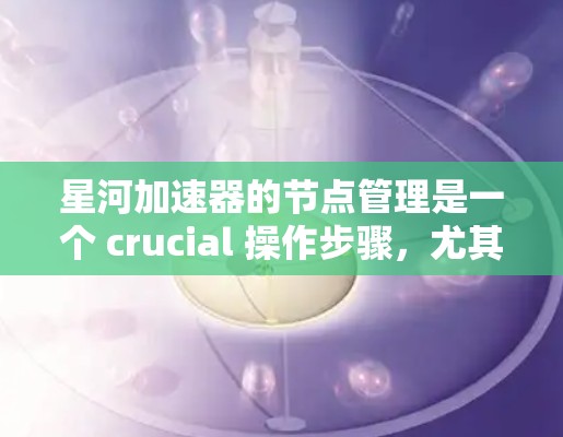 星河加速器的节点管理是一个 crucial 操作步骤，尤其在处理加速包和节点时，良好的管理可以帮助提升加速性能。以下是详细的节点管理步骤和高级功能