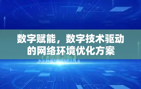 数字赋能，数字技术驱动的网络环境优化方案