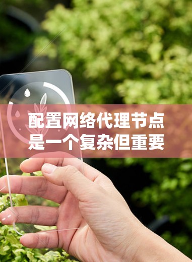 配置网络代理节点是一个复杂但重要的步骤,尤其是在需要管理多个网络资源时。以下是一个详细的步骤指南,帮助您系统地配置网络代理节点 配置网络代理节点是一个复杂但重要的步骤,尤其是在需要管理多个网络资源时。以下是一个详细的步骤指南,帮助您系统地配置网络代理节点